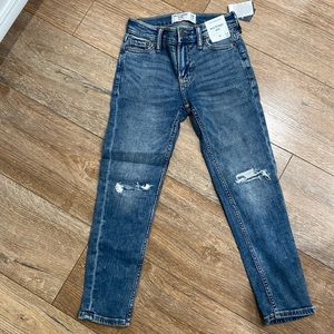 Boys Abercrombie kids easy taper Jean 7/8 slim blue